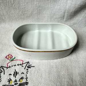 Vintage Ceramic Soap Dish Tray with 24K Gold Plated
