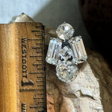 Load image into Gallery viewer, Earrings: SALE Silvered Colored Metal with Glass Rhinestone on Hypoallergenic Post