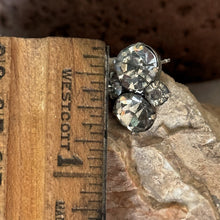 Load image into Gallery viewer, Earrings: SALE Silvered Colored Metal Glass Rhinestone on Hypoallergenic Post