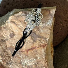 Load image into Gallery viewer, Vintage Hair Clip : SALE Upcycled Silver Toned Metal Glass Rhinestones Angel Black Silver Metal Bobby Pin Hair Ornament