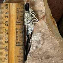 Load image into Gallery viewer, Vintage Hair Clip : SALE Upcycled Silver Toned Metal Glass Rhinestones Angel Black Silver Metal Bobby Pin Hair Ornament