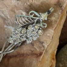 Load image into Gallery viewer, Vintage Hair Clip : SALE Upcycled Silver Toned Metal Glass Rhinestones Angel Black Silver Metal Bobby Pin Hair Ornament