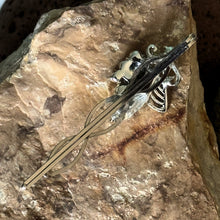 Load image into Gallery viewer, Vintage Hair Clip : SALE Upcycled Silver Toned Metal Glass Rhinestones Angel Black Silver Metal Bobby Pin Hair Ornament