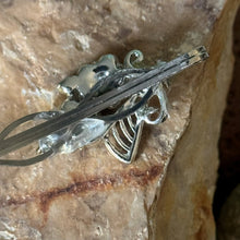 Load image into Gallery viewer, Vintage Hair Clip : SALE Upcycled Silver Toned Metal Glass Rhinestones Angel Black Silver Metal Bobby Pin Hair Ornament