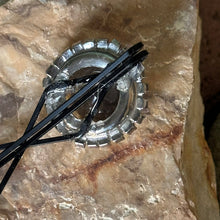 Load image into Gallery viewer, Hair Clip: SALE Silver Toned Metal with Glass Rhinestones, Glass Gem on Painted Metal Bobbypin