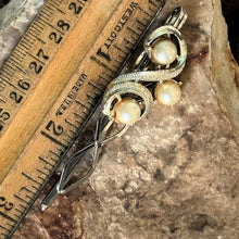 Load image into Gallery viewer, Hair Clip: SALE Silver Toned Metal with Faux Pearl on Metal Bobbypin
