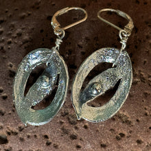 Load image into Gallery viewer, Earrings: SALE Silvered Colored Metal with Glass Rhinestone Accent on Sterling Silver Earring Hook