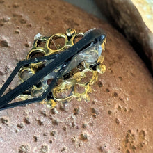 Load image into Gallery viewer, Hair Clip: SALE Gold-Toned Metal Diamond Faux Pearl on Painted Metal Bobbypin