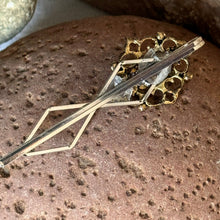Load image into Gallery viewer, Hair Clip: SALE Gold-Toned Metal Diamond Faux Pearl on Painted Metal Bobbypin