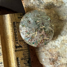 Load image into Gallery viewer, Earrings: SALE Clear Plastic Lucite Confetti Round Button Pierced Earrings Moon Slices Overlay