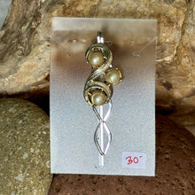 Load image into Gallery viewer, Hair Clip: SALE Silver Toned Metal with Faux Pearl on Metal Bobbypin