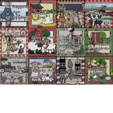 Load image into Gallery viewer, DIGITAL DOWNLOAD : Recycle Bin Graphics Country & Gardens Vintage GRAPHICS Set - Raggedy Ann Fair Primitive Farm Bears Frogs Cooking Fall