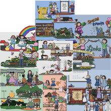 Load image into Gallery viewer, DIGITAL DOWNLOAD : Recycle Bin Graphics Kids & School Vintage GRAPHICS Set - Christmas Valentines Easter Math Science English History Teen