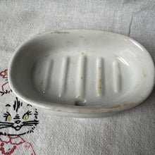 Load image into Gallery viewer, Vintage White Ceramic Bisque Porcelain Soap Dish Tray