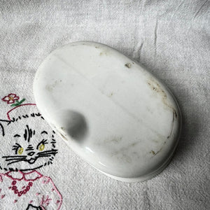 Vintage White Ceramic Bisque Porcelain Soap Dish Tray