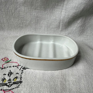 Vintage Ceramic Soap Dish Tray with 24K Gold Plated