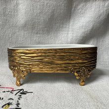 Load image into Gallery viewer, Vintage Ceramic Soap Dish Tray with 24K Gold Plated