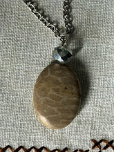 Load image into Gallery viewer, Oval Petoskey Pendant Necklace on Stainless Steel Chain
