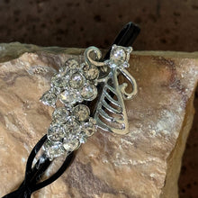 Load image into Gallery viewer, Vintage Hair Clip : Upcycled Silver Toned Metal Glass Rhinestones Angel Black Silver Metal Bobby Pin Hair Ornament