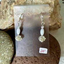 Load image into Gallery viewer, Vintage Earrings : Upcycled Faux White Pearl Strand on Sterling Silver Drop Pierced Post Earrings