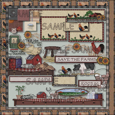 DIGITAL DOWNLOAD : Recycle Bin Graphics Country & Gardens Vintage GRAPHICS Set - Raggedy Ann Fair Primitive Farm Bears Frogs Cooking Fall