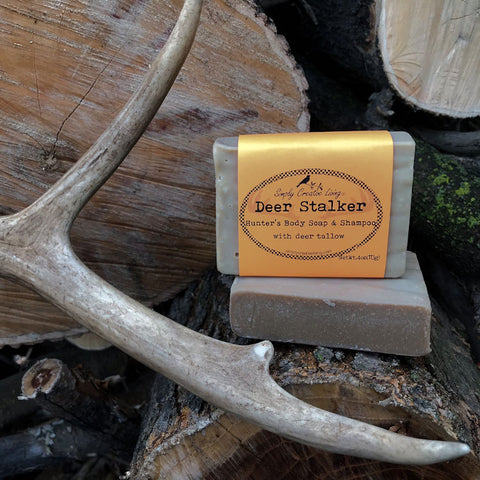 Deer Stalker Hunter's Body Soap and Shampoo Bar with Tallow of a 10 Point Buck