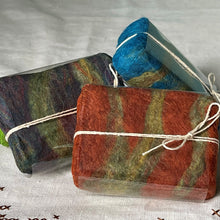 Load image into Gallery viewer, Wool Felted Soap Bars: Tie Dye Multicolored