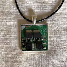 Load image into Gallery viewer, Upcycled Handmade Necklace: Computer Circuit Board Pendant for the Technogeek - Unisex Made from My Old Windows 7 Computer, Old Keyboards