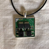 Upcycled Handmade Necklace: Computer Circuit Board Pendant for the Technogeek - Unisex Made from My Old Windows 7 Computer, Old Keyboards